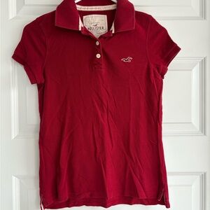 Hollister Vintage Y2K Women's Classic Red Polo Tee